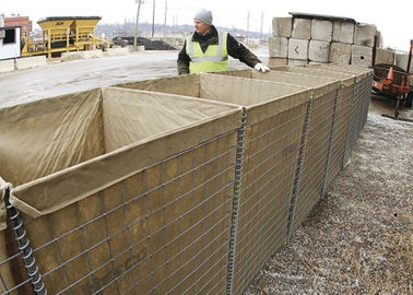 亜鉛は軍の砂の壁または洪水制御のための溶接されたHescoの壁のタイプ防御的な障壁に塗った