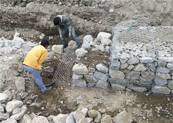 構造を保持するための土の補強の単位 3x1x0.5m ポリ塩化ビニールの Gabion のバスケット