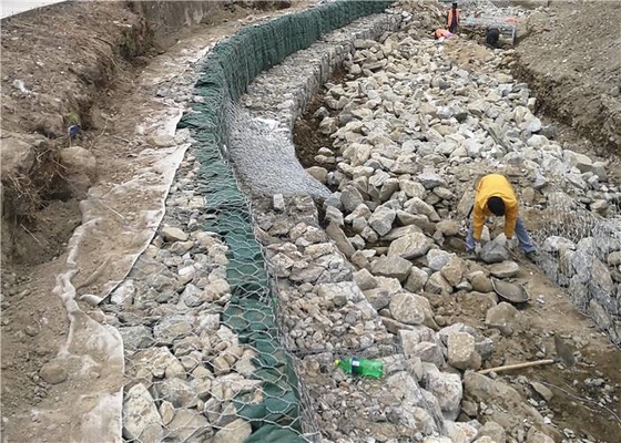 構造を保持するための土の補強の単位 3x1x0.5m ポリ塩化ビニールの Gabion のバスケット