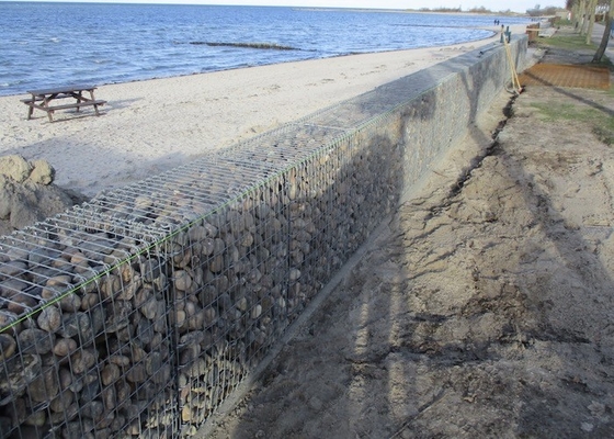 緑の粉はLanscapingの壁の装飾のための3mm Gabion溶接された箱に電流を通した