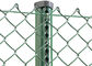 軽量ポリ塩化ビニールは緑/黒/青い色チェーン・リンクの塀の網に塗りました